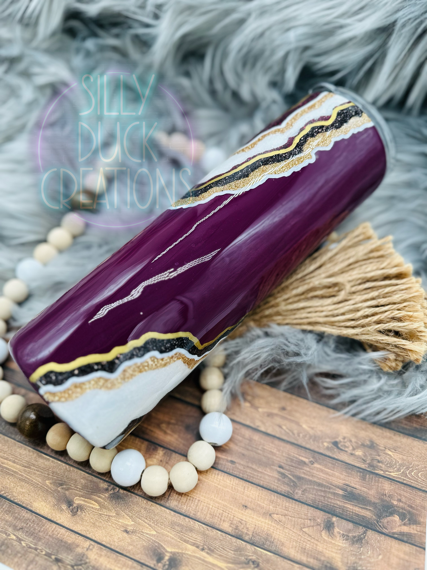 Burgundy Glitter Geode