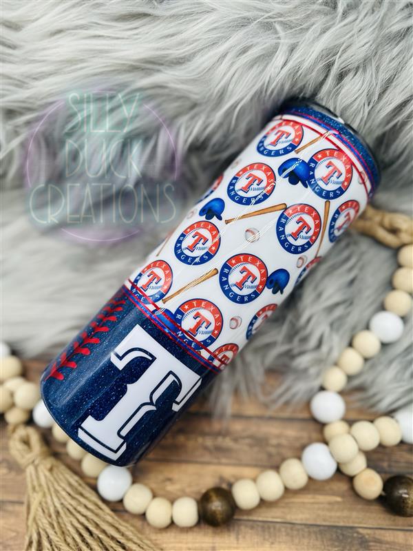Texas Baseball Vinyl Tumbler