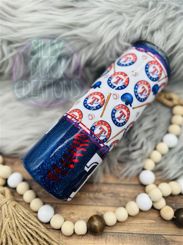 Texas Baseball Vinyl Tumbler