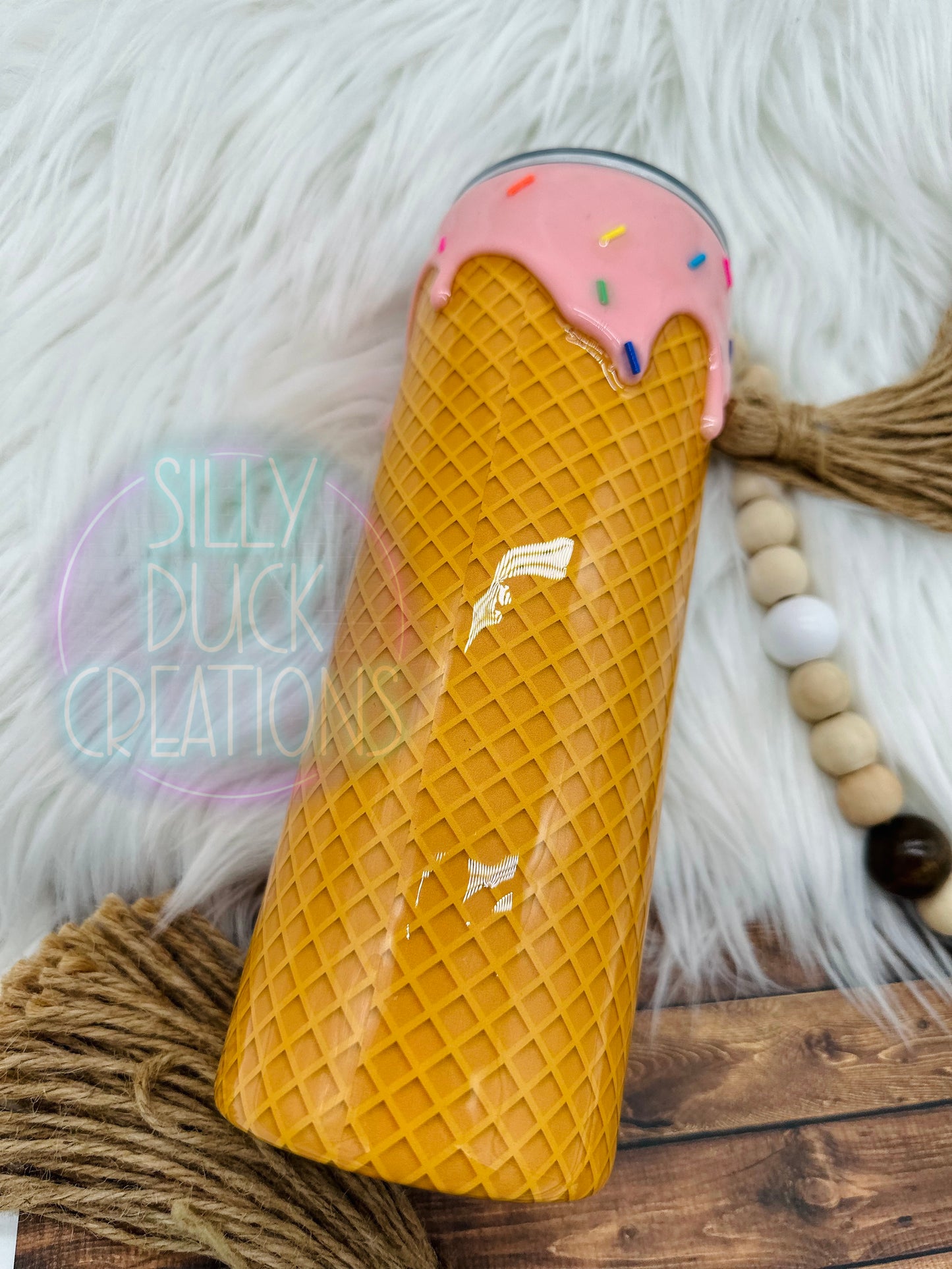Ice Cream Truck Drip Tumbler w/Snow Globe Bottom