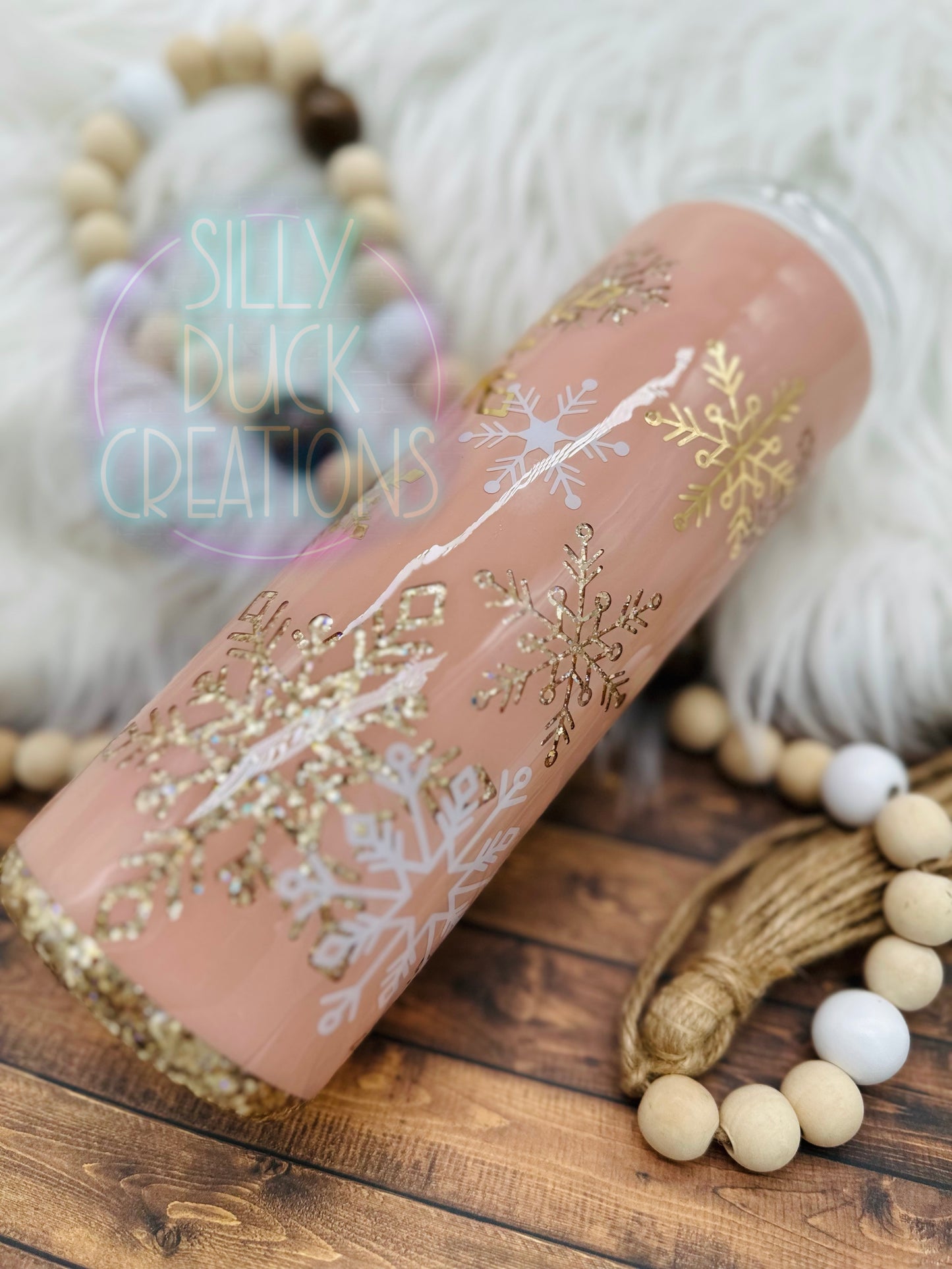 Snowflake Pale Pink Peekaboo
