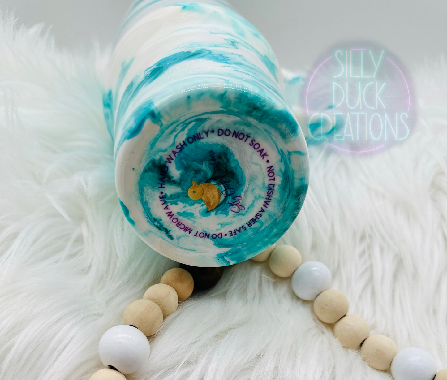 Teal Marble Tumbler