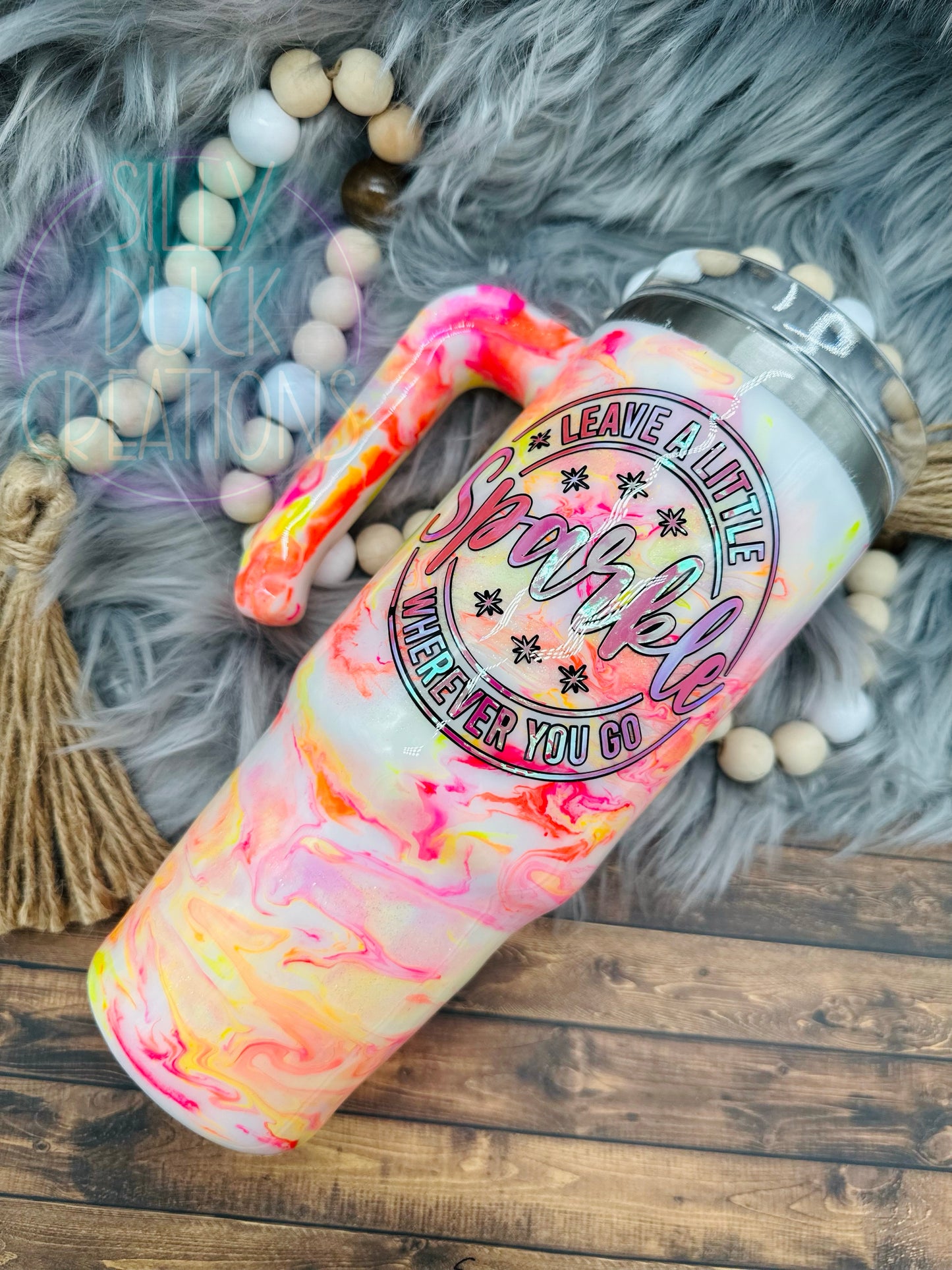 Neon Mica Sparkle Tumbler 30oz