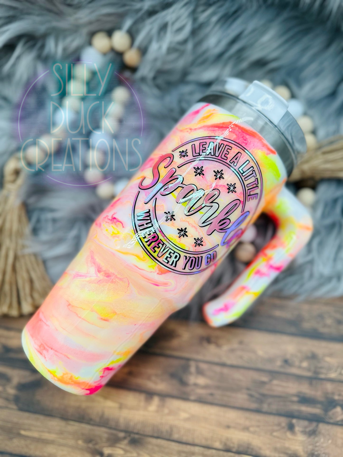 Neon Mica Sparkle Tumbler 30oz