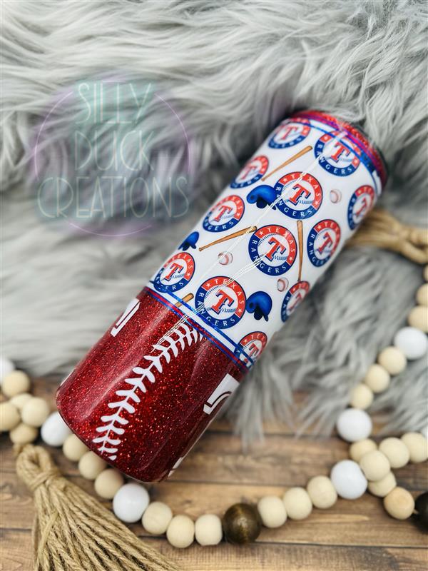 Texas Baseball Vinyl Tumbler