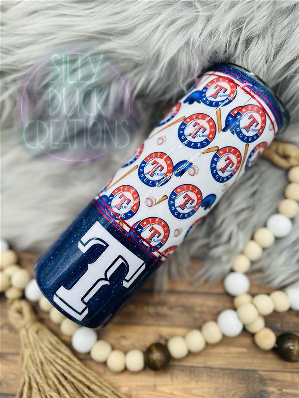 Texas Baseball Vinyl Tumbler