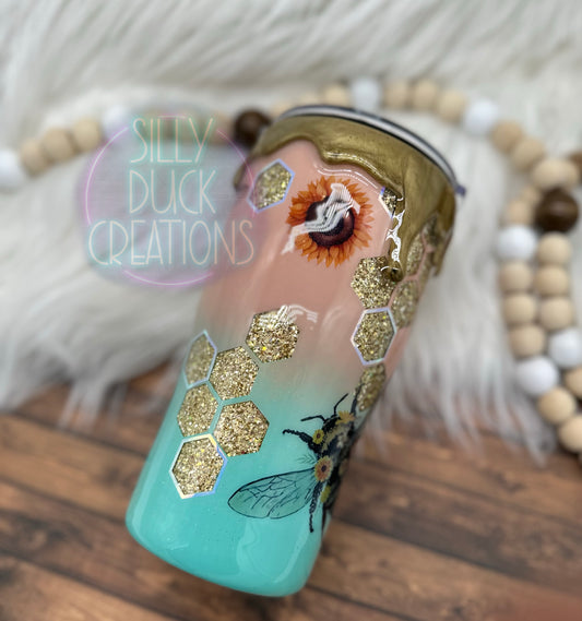 Ombré peekaboo bee tumbler